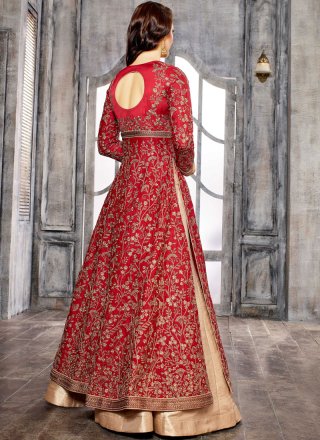Alluring Red Colored Anarklai Suit