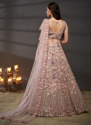 Mauve Net Lehenga Choli