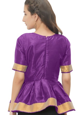 Fetching Purple Color Blouse With Lace Work