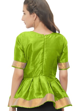 Good-Looking Green Color Readymade Blouse