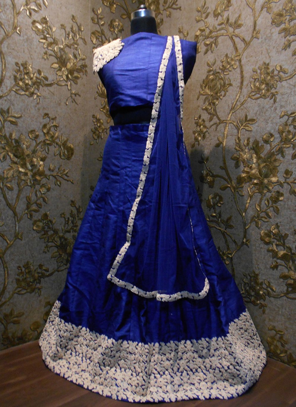 navy blue choli designs