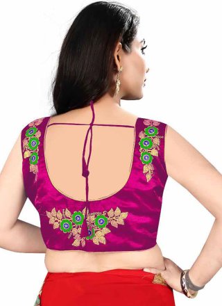 Beautiful Pink Color Designer Blouse With Resham Work