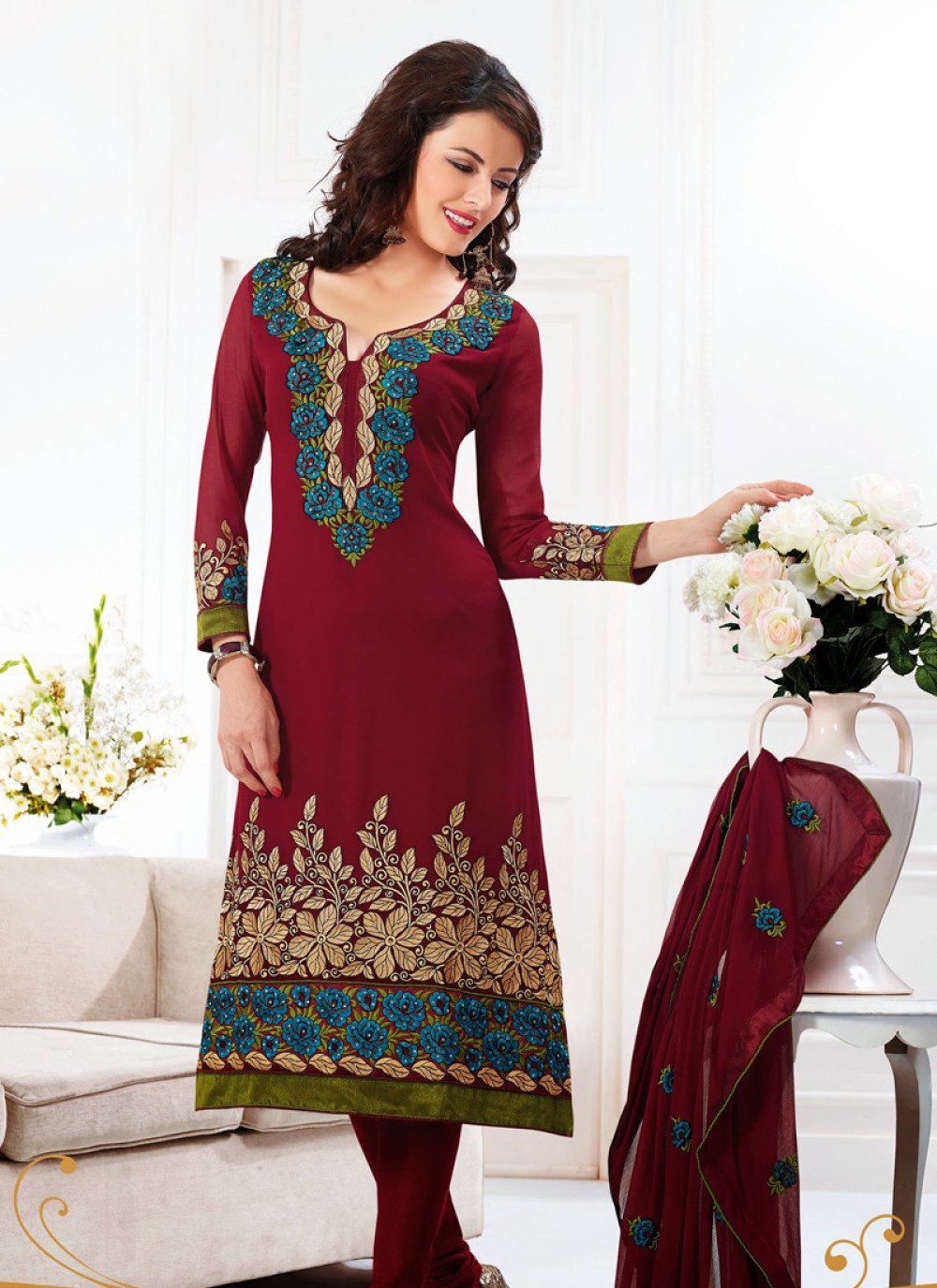 Maroon Salwar Kameez