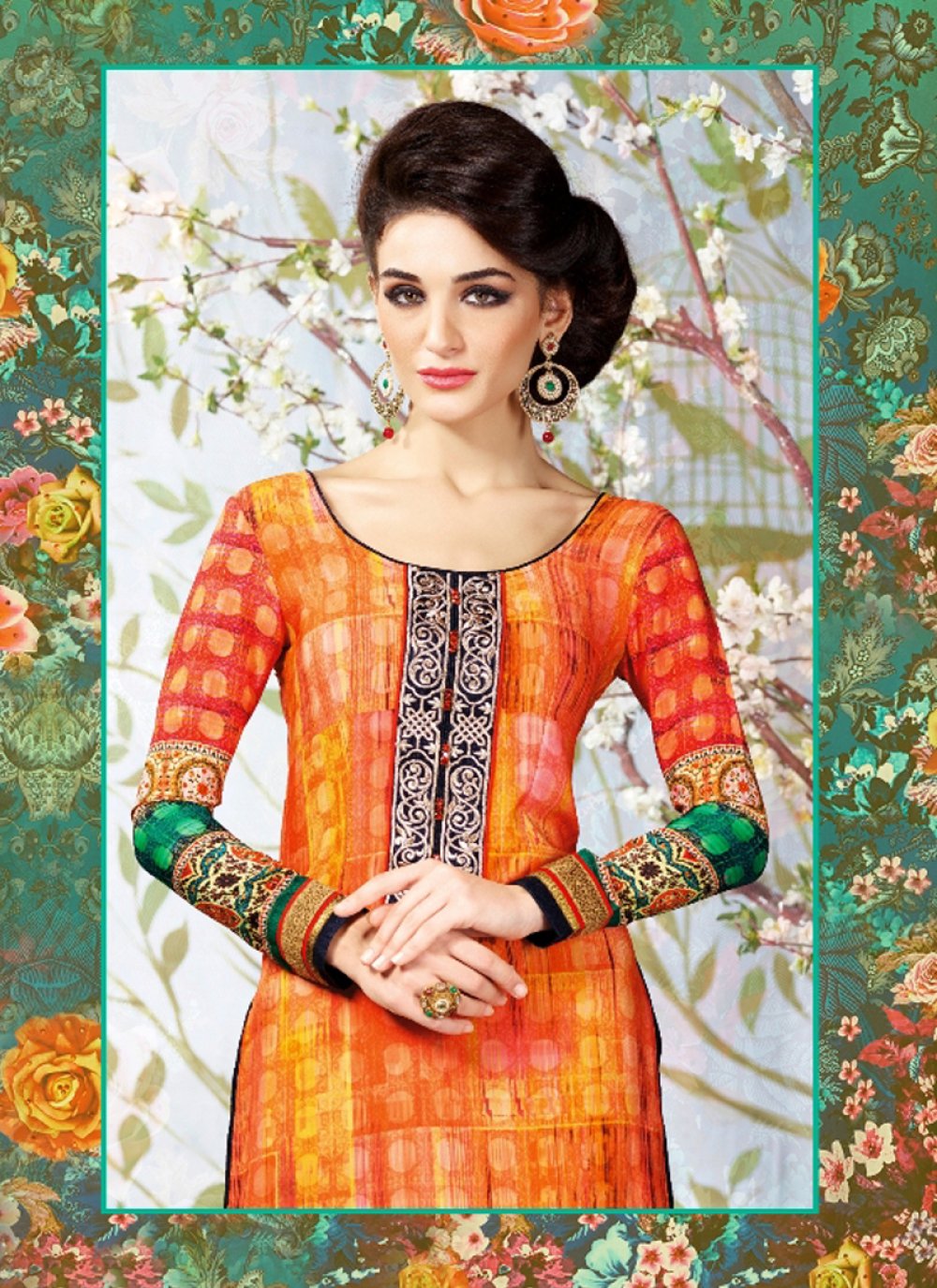multi color churidar material
