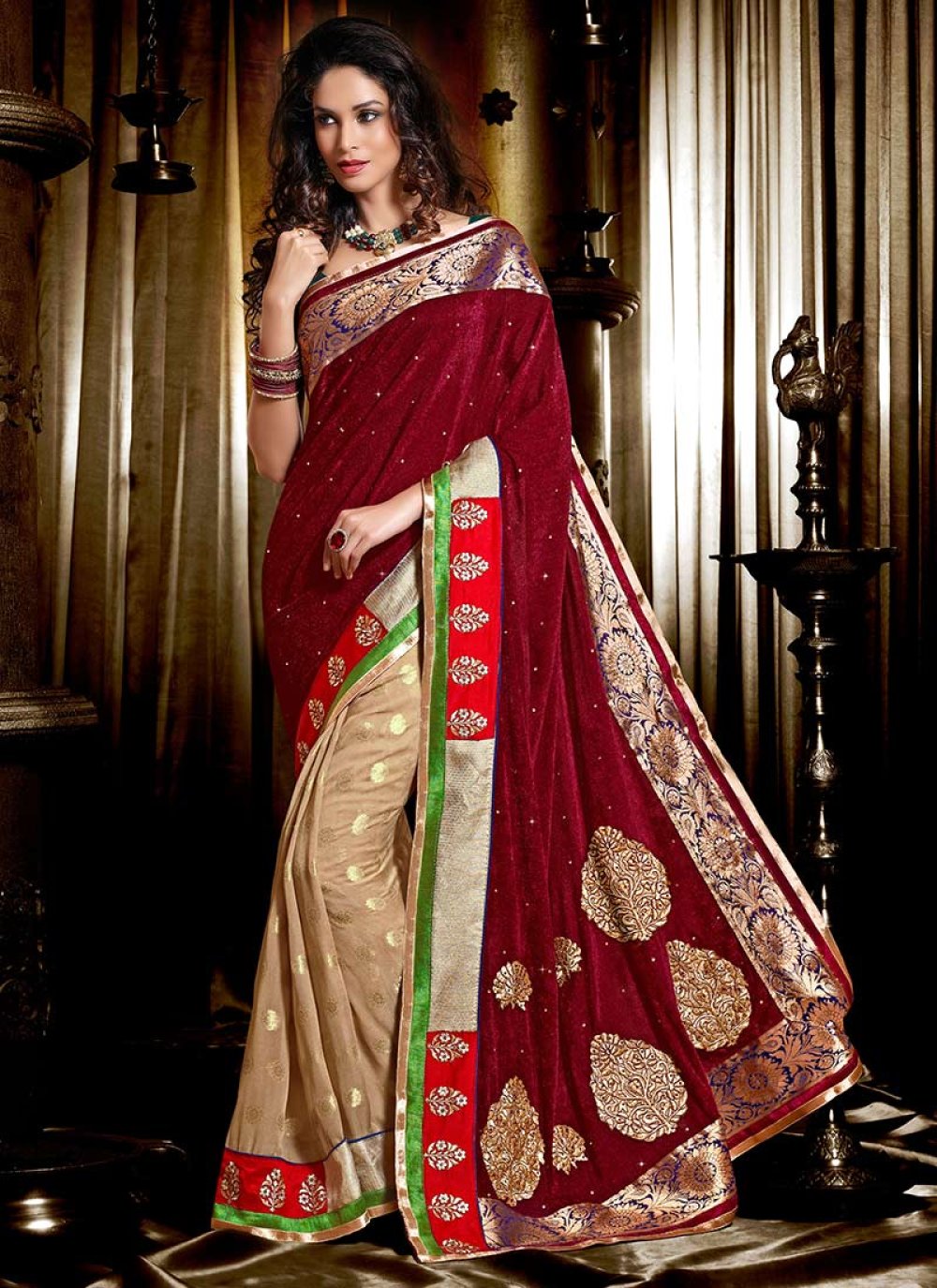 10 Saree Designing Ideas to Make It Look Expensive • Keep Me Stylish |  Sabyasachi sarees, Velvet saree, Sabyasachi dresses