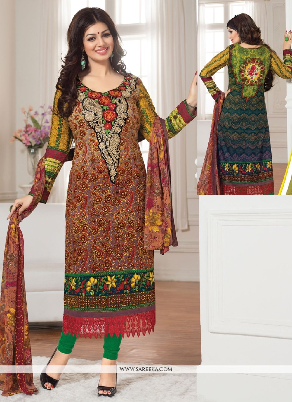 Ayesha Takia Multicolor Cotton Churidar Suit