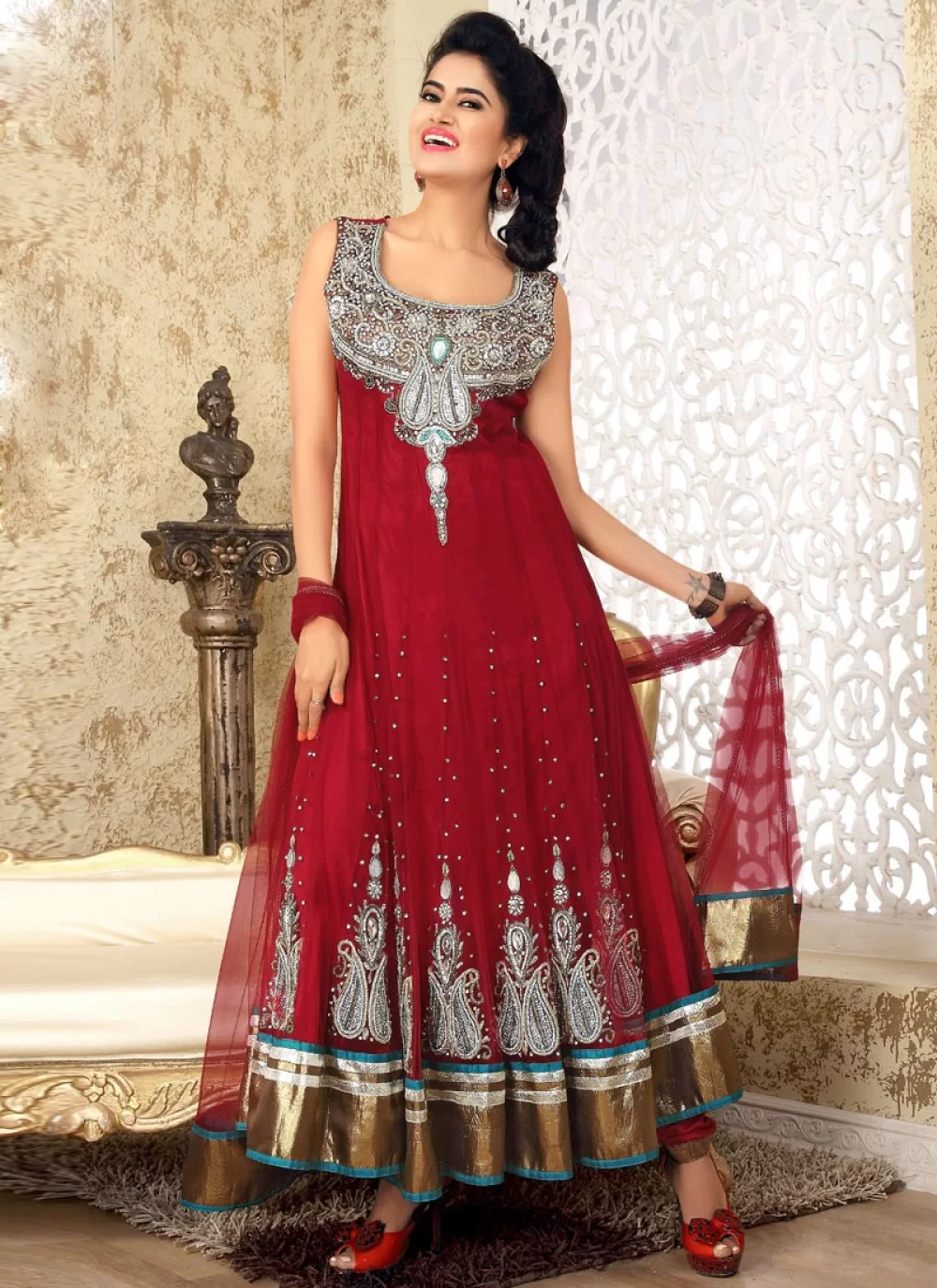 anarkali with net