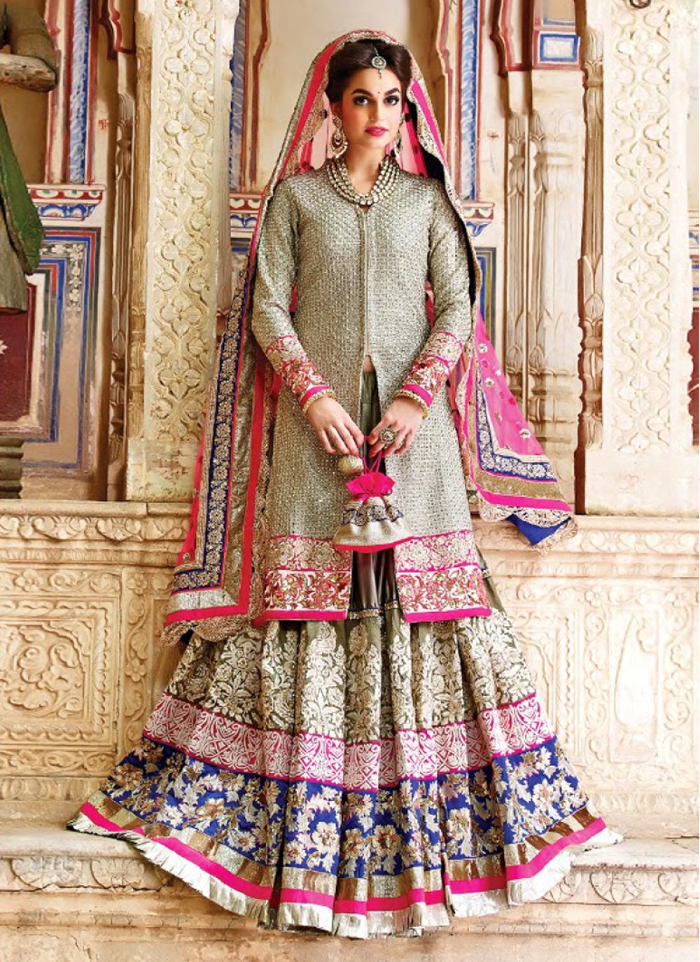 Buy Women Pale Yellow Floral Print Lehenga Set With Blouse And Jacket -  Clothing - Indya