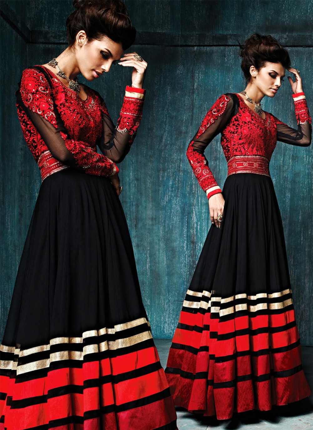 Black Resham Designer Anarkali Suit