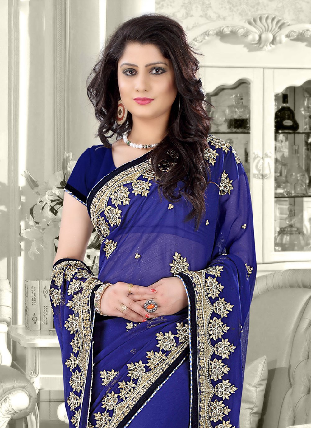 Embroidered Work Designer Saree
