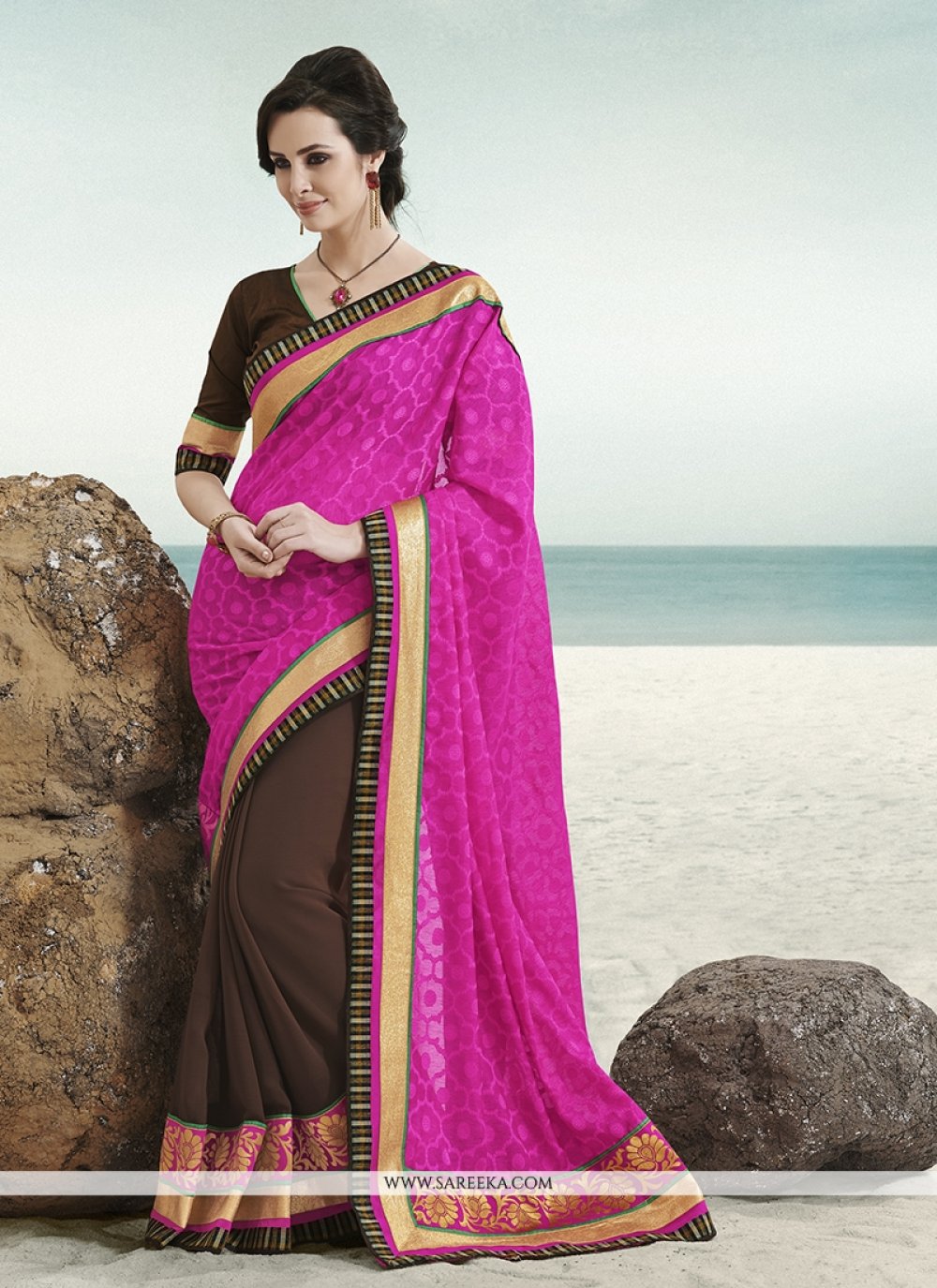 Jacquard Embroidered Work Designer Saree