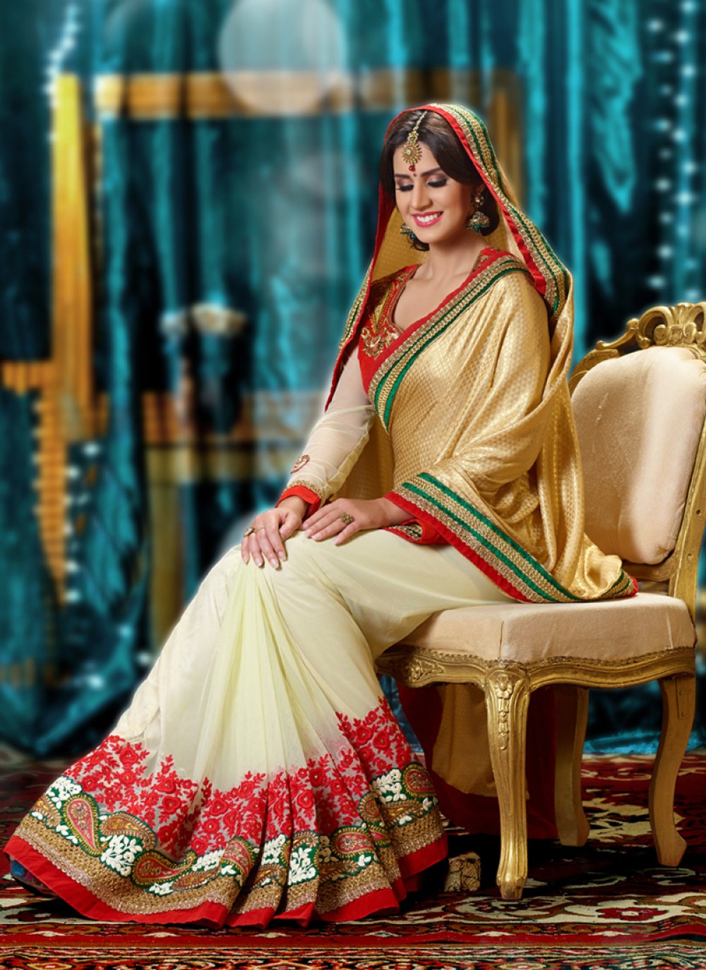 Latest Fashion Light Beige Banarasi Silk Saree|SARV153770