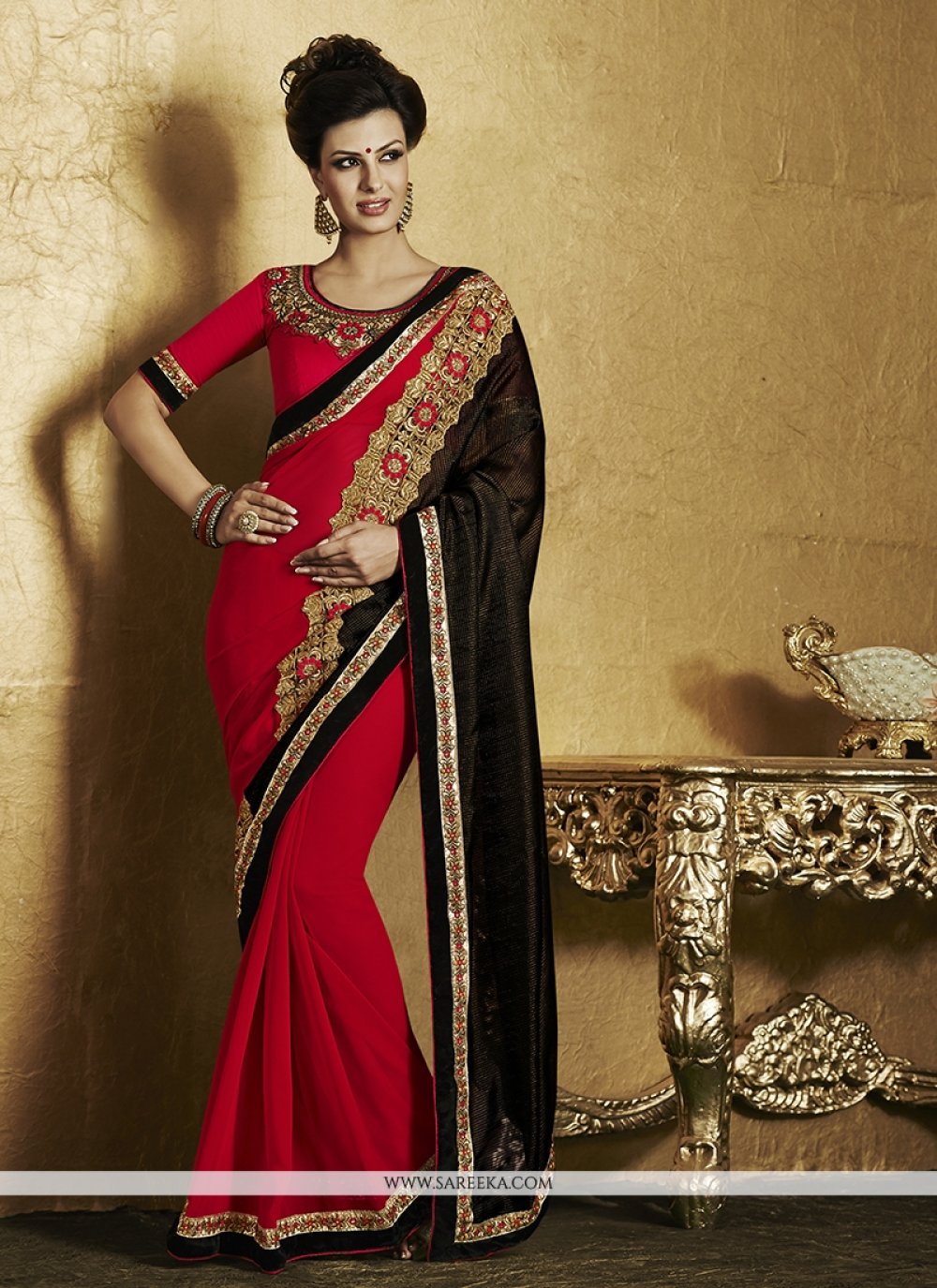 chiffon saree frock design