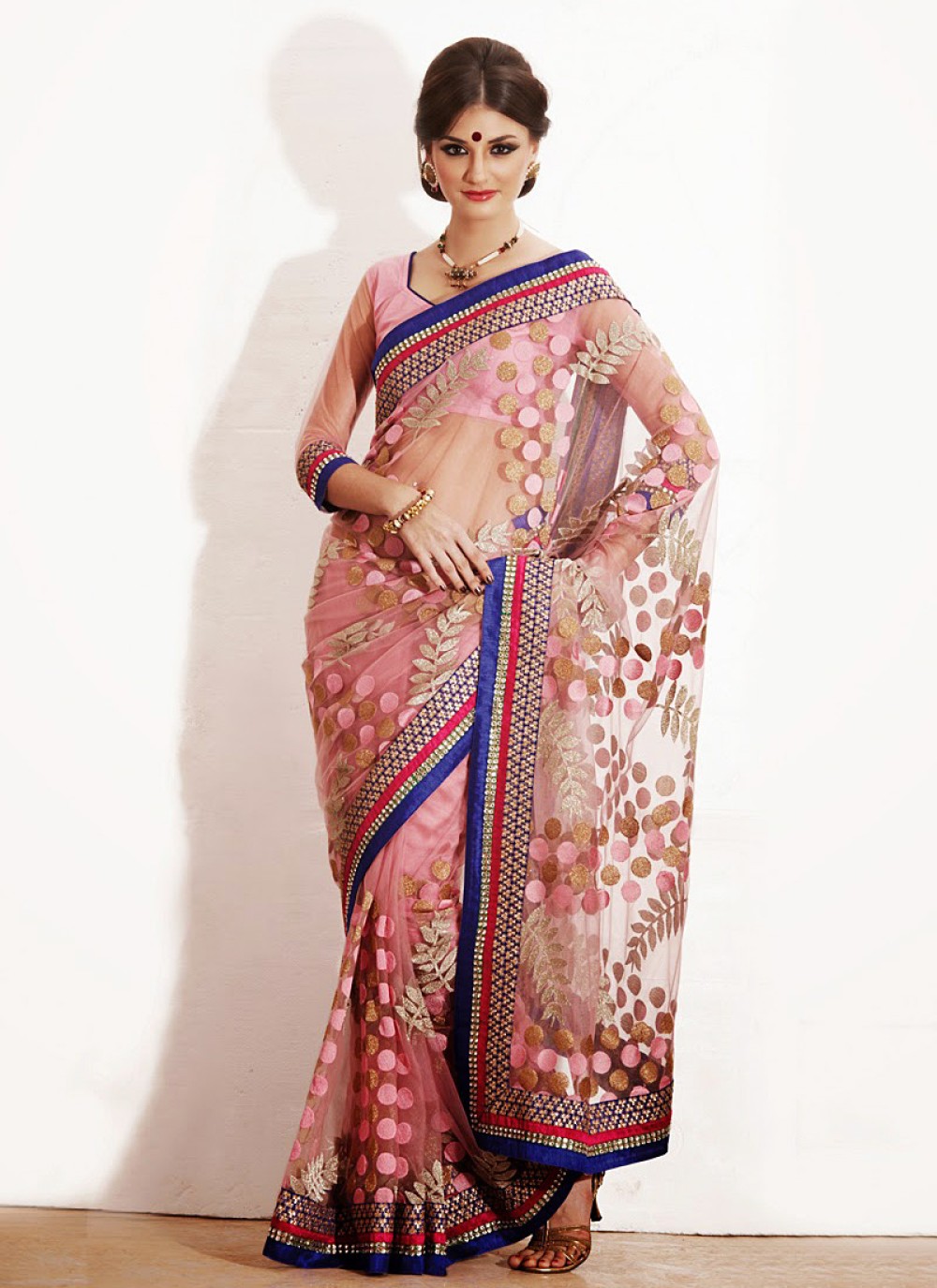 Diva Rose Pink Embroidered Saree New Arrivals