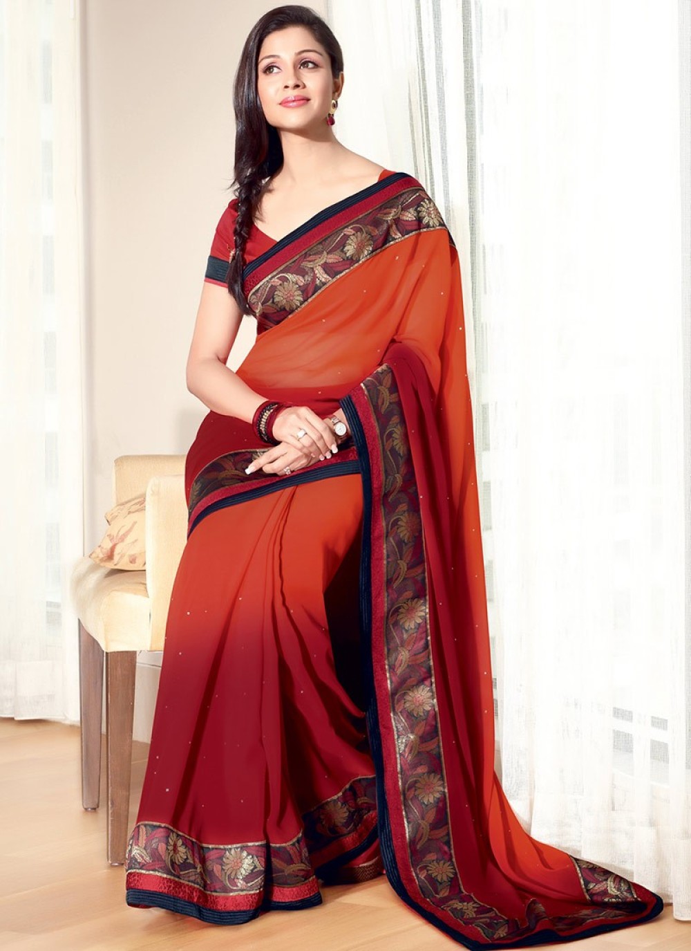 Maroon Colour Saree Contrast Blouse | designer sarees for wedding