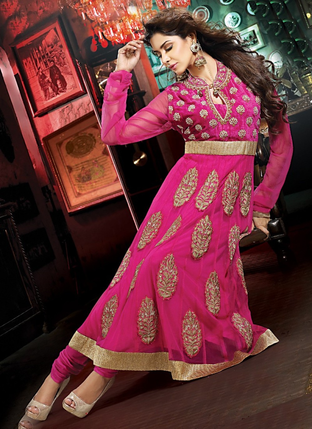 white and pink salwar