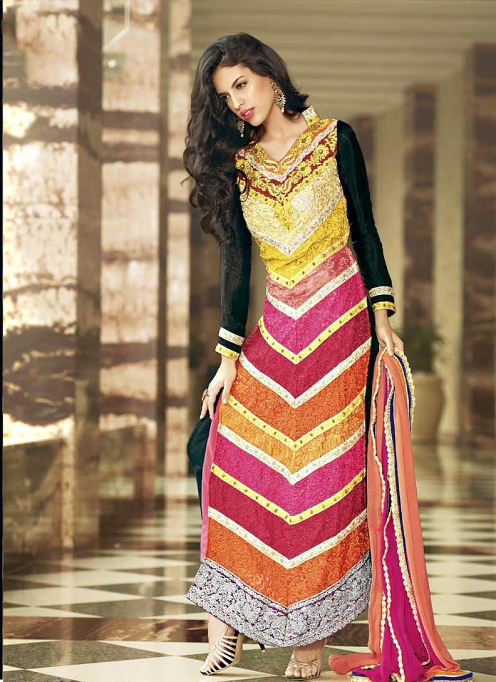 multicolor anarkali