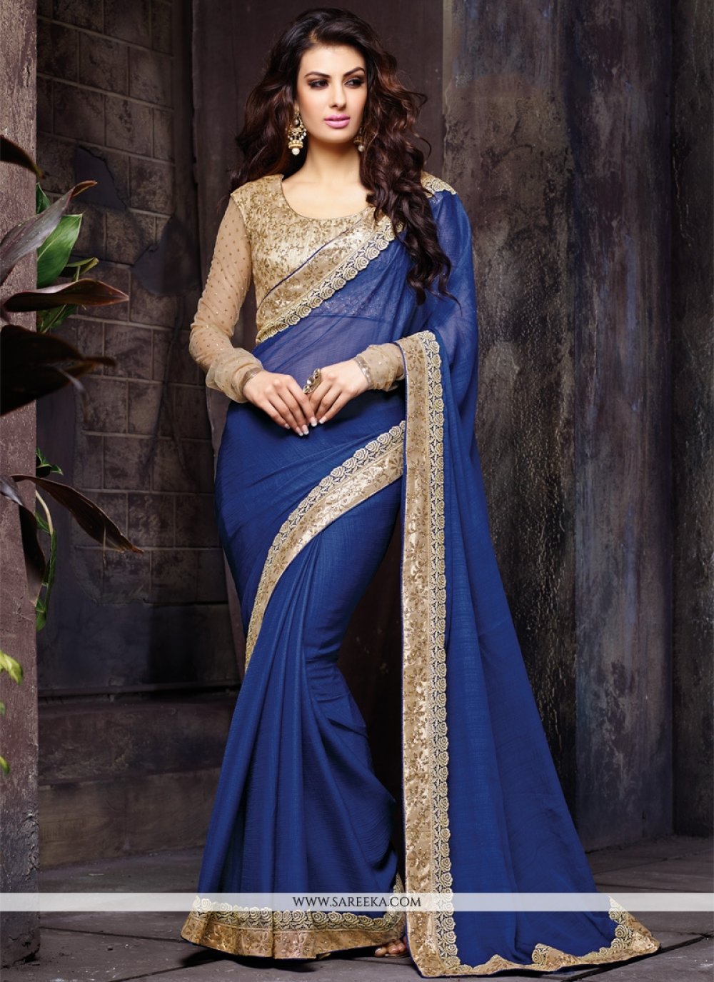 Pink And Golden Indian Style Zari Work Party Wear Chiffon Saree With  Unstiched Blouse Piece at Best Price in New Delhi | Karan Sarees