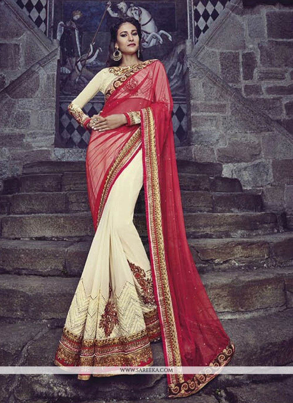 Embroidered Work Designer Saree