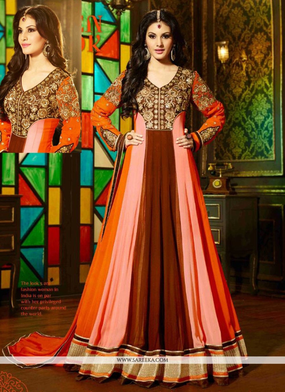Multicolor Georgette Anarkali Suit
