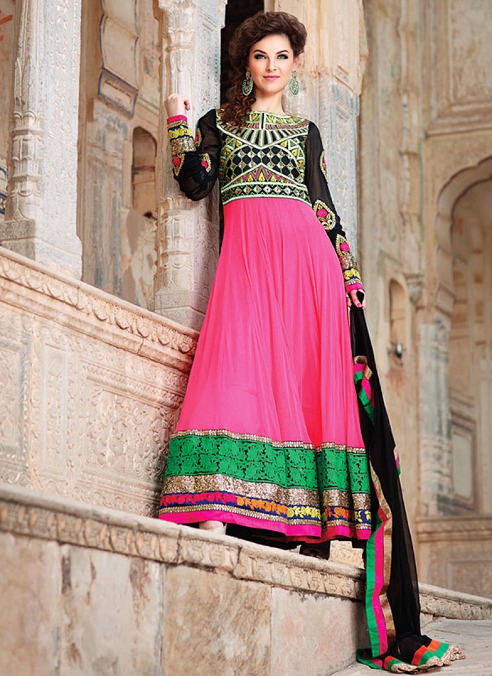 Black and 2024 pink anarkali