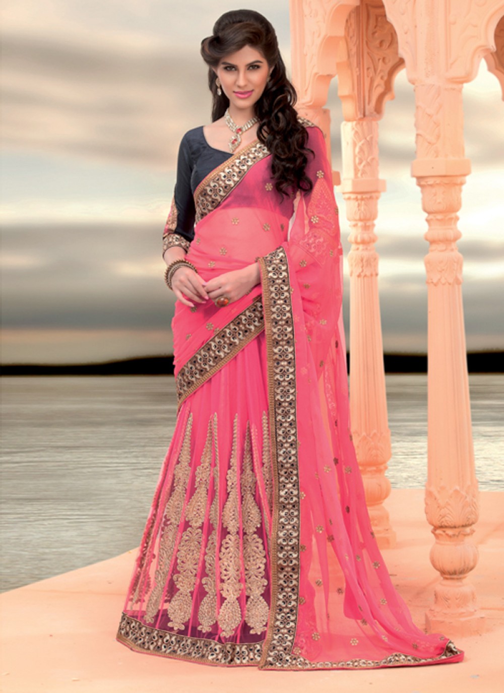 40 Elegant Half Saree Lehenga Designs For The South Indian Brides! | Lehenga  style saree, Lehenga saree design, Saree blouse designs latest