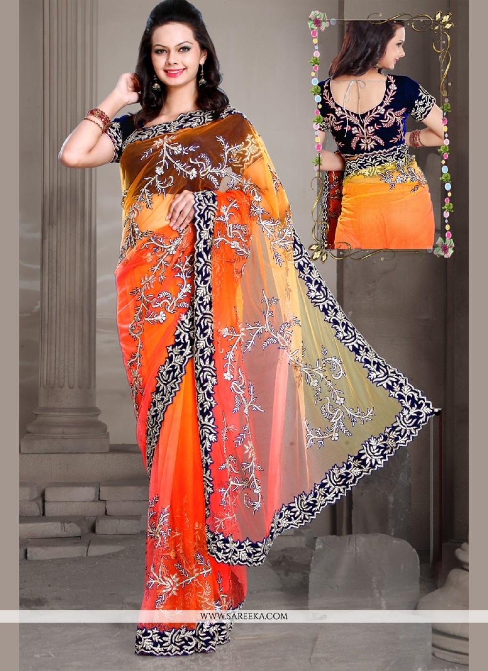 Embroidered Work Designer Saree