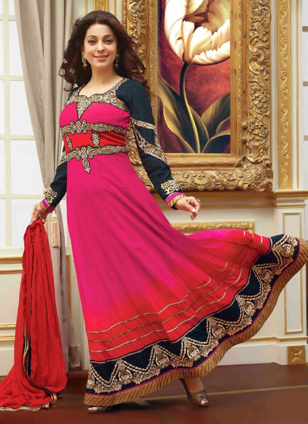 juhi chawla in anarkali dress