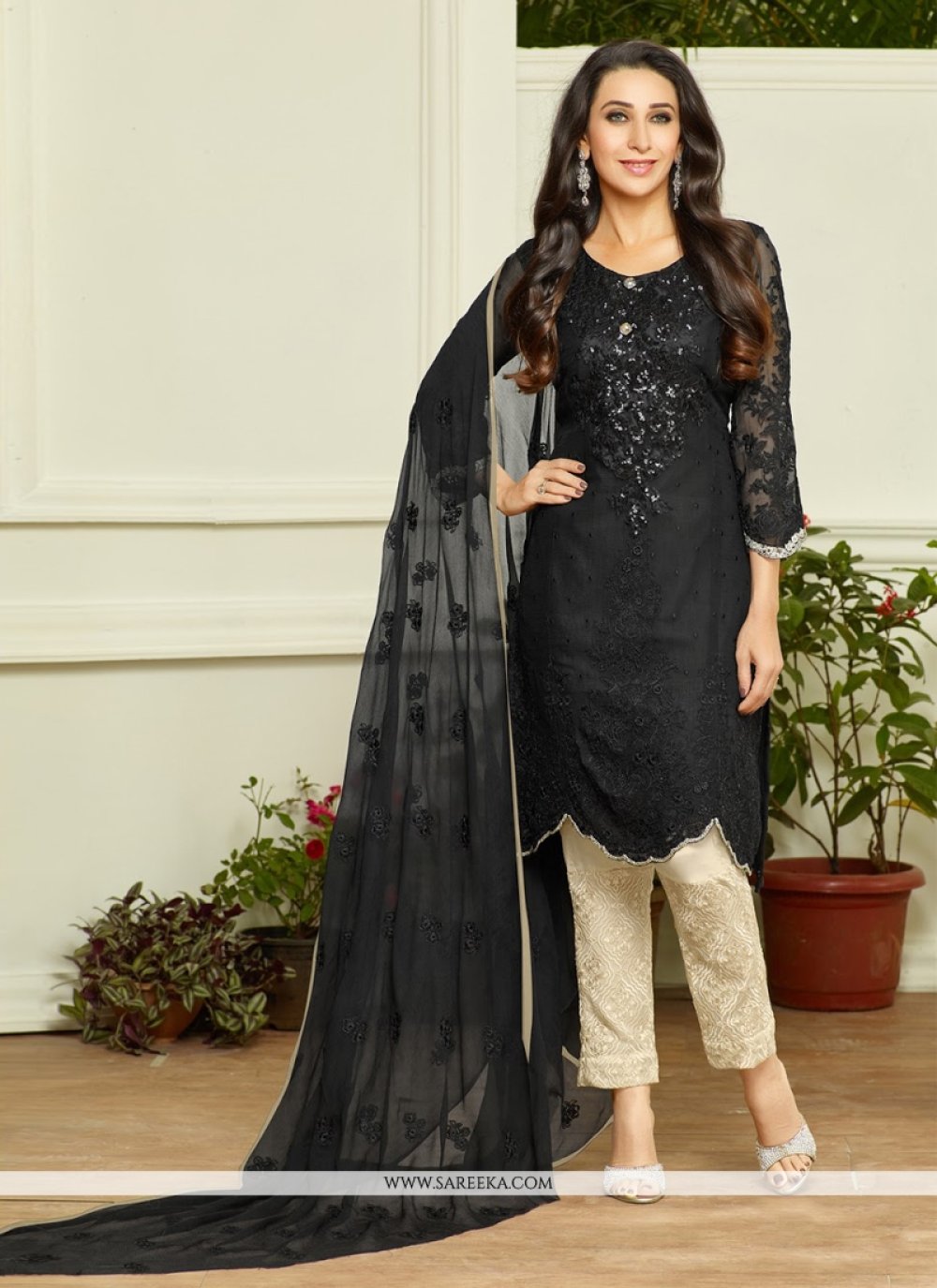 Karishma Kapoor Georgette Black Designer Pakistani Suit