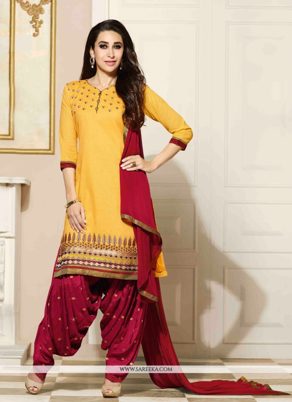 Karishma Kapoor Yellow Designer Patiala Suit