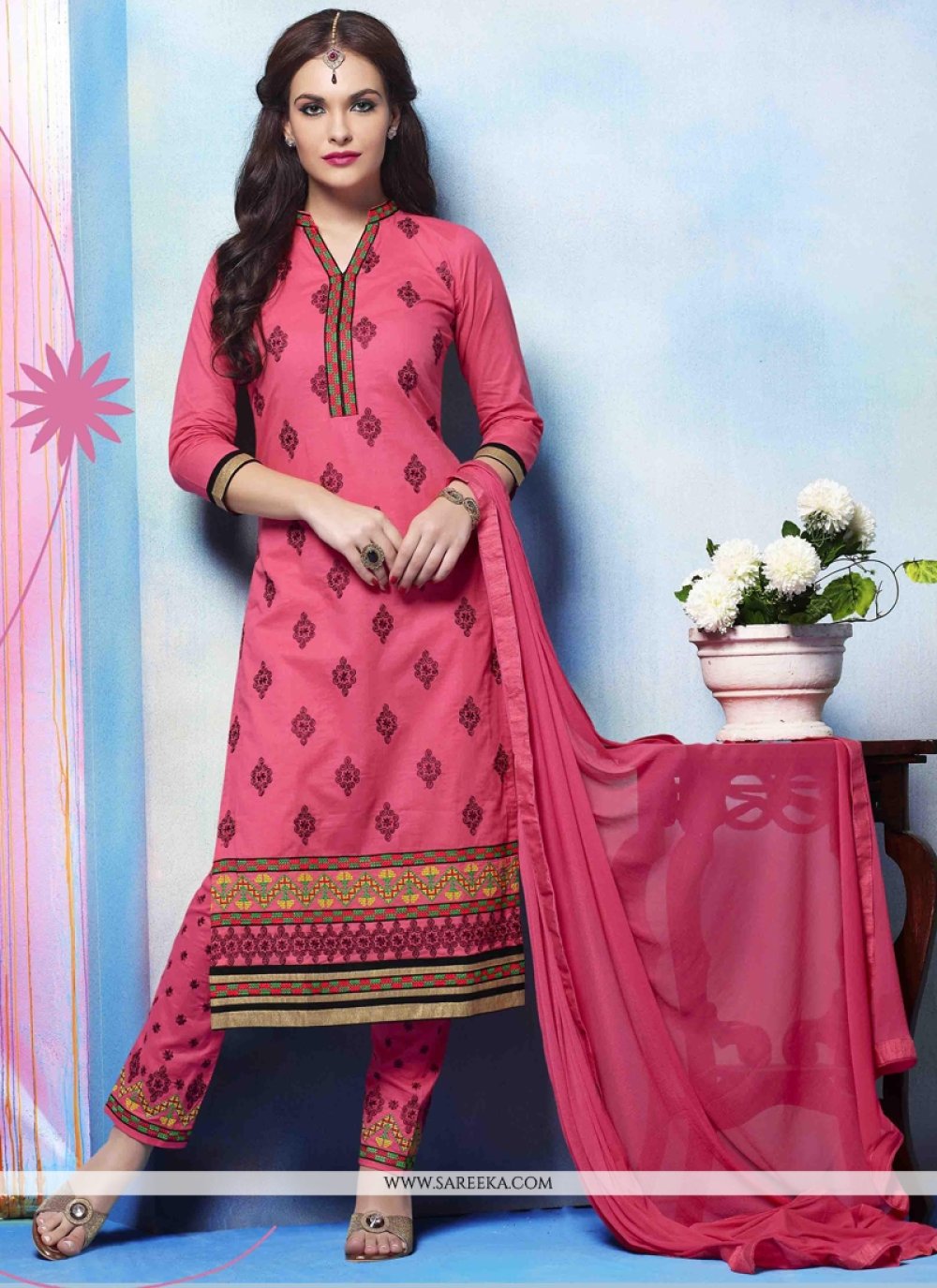 black and pink salwar suit