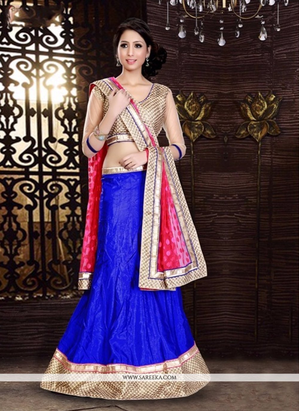 Patch Border Work Silk A Line Lehenga Choli