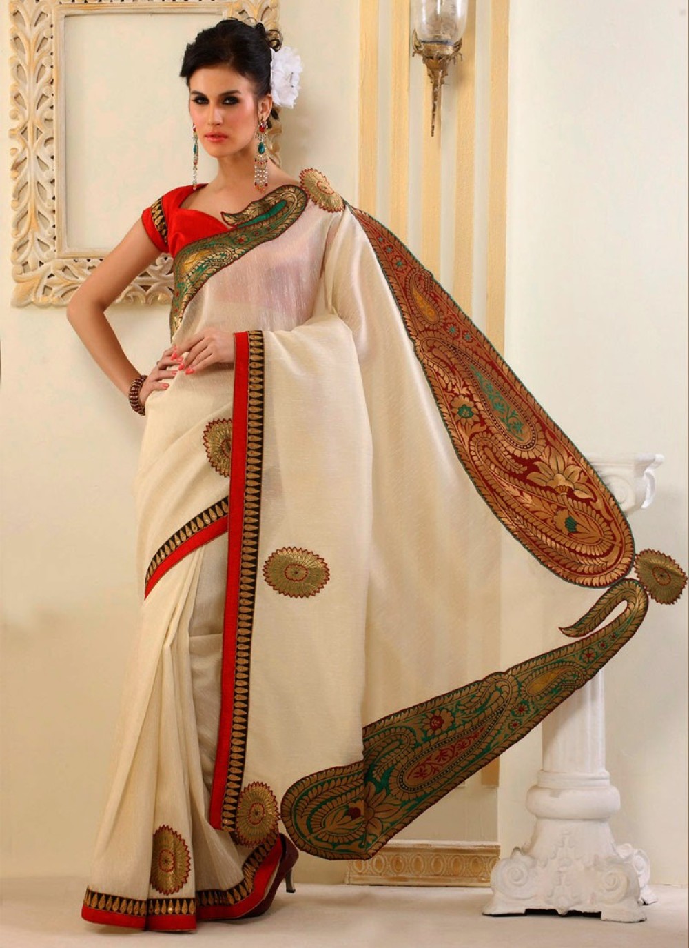 Dainty Kasab And Multi Work Party Wear Saree