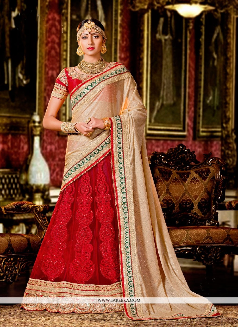 Girlish Designer Lehenga Style Saree For Party