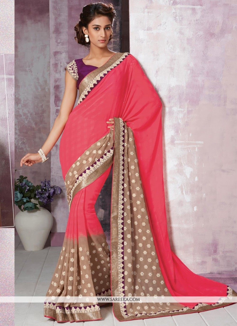 chiffon saree frock design