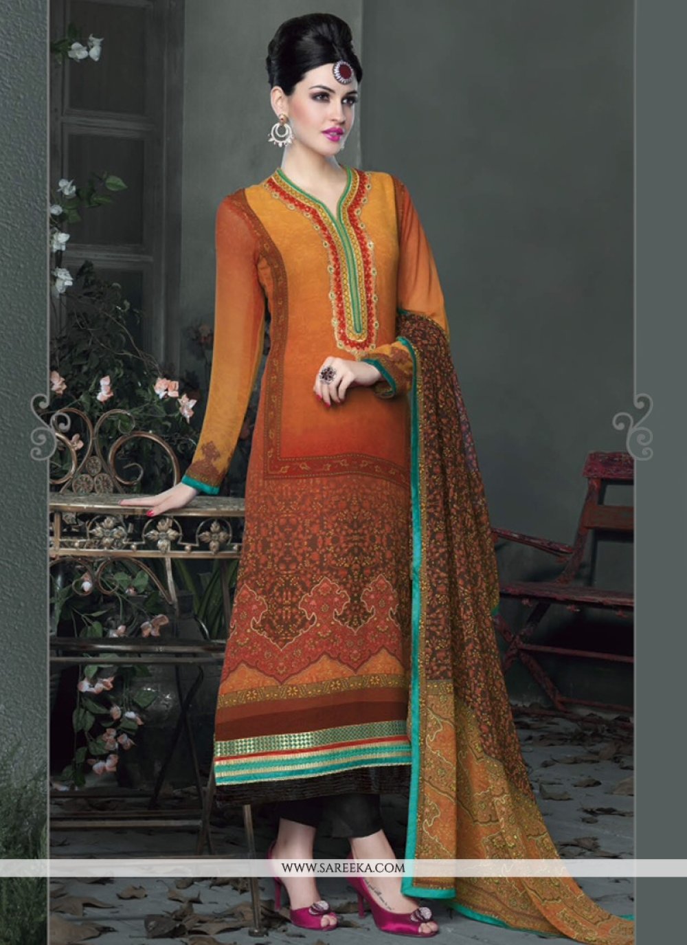 Multicolor Georgette Salwar Suit