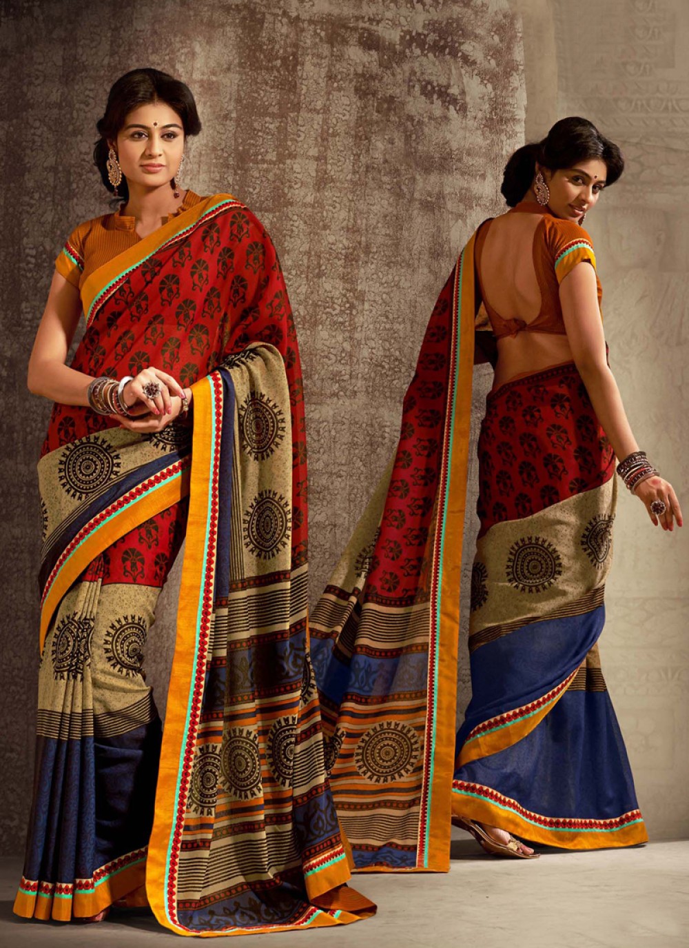 Multicolor Cotton Silk Designer Saree