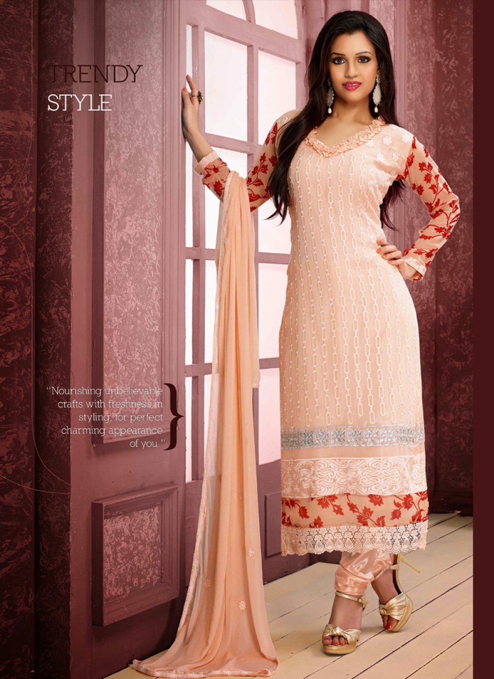 new model chiffon churidar