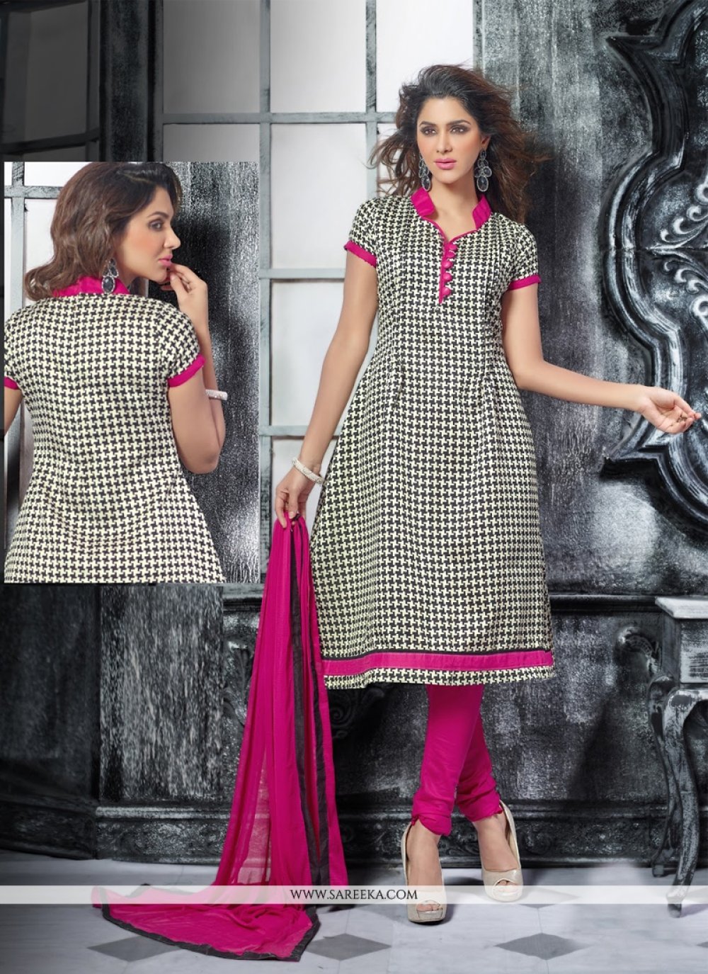 Online Shopping India - Bhagalpuri Silk Yellow Semi Stitched Dress