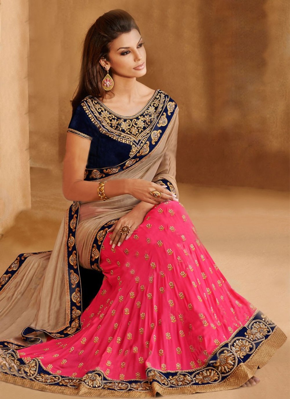 Shop Gorgeously Pink Embroidered Lehenga Saree Party Wear Online at Best  Price | Cbazaar