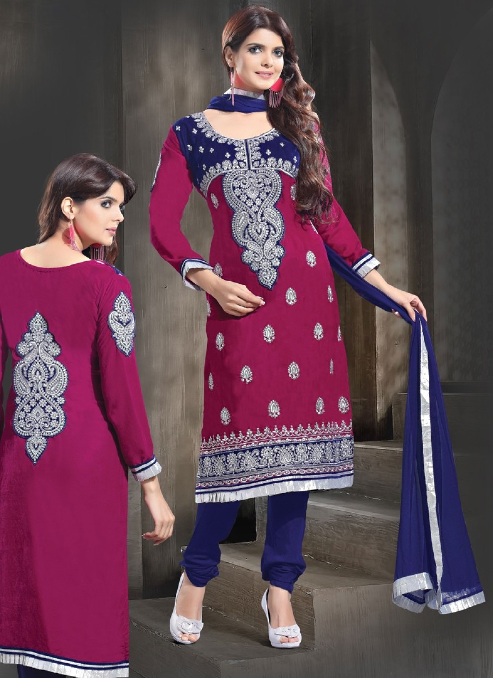 Pink Velvet Designer Salwar Suit