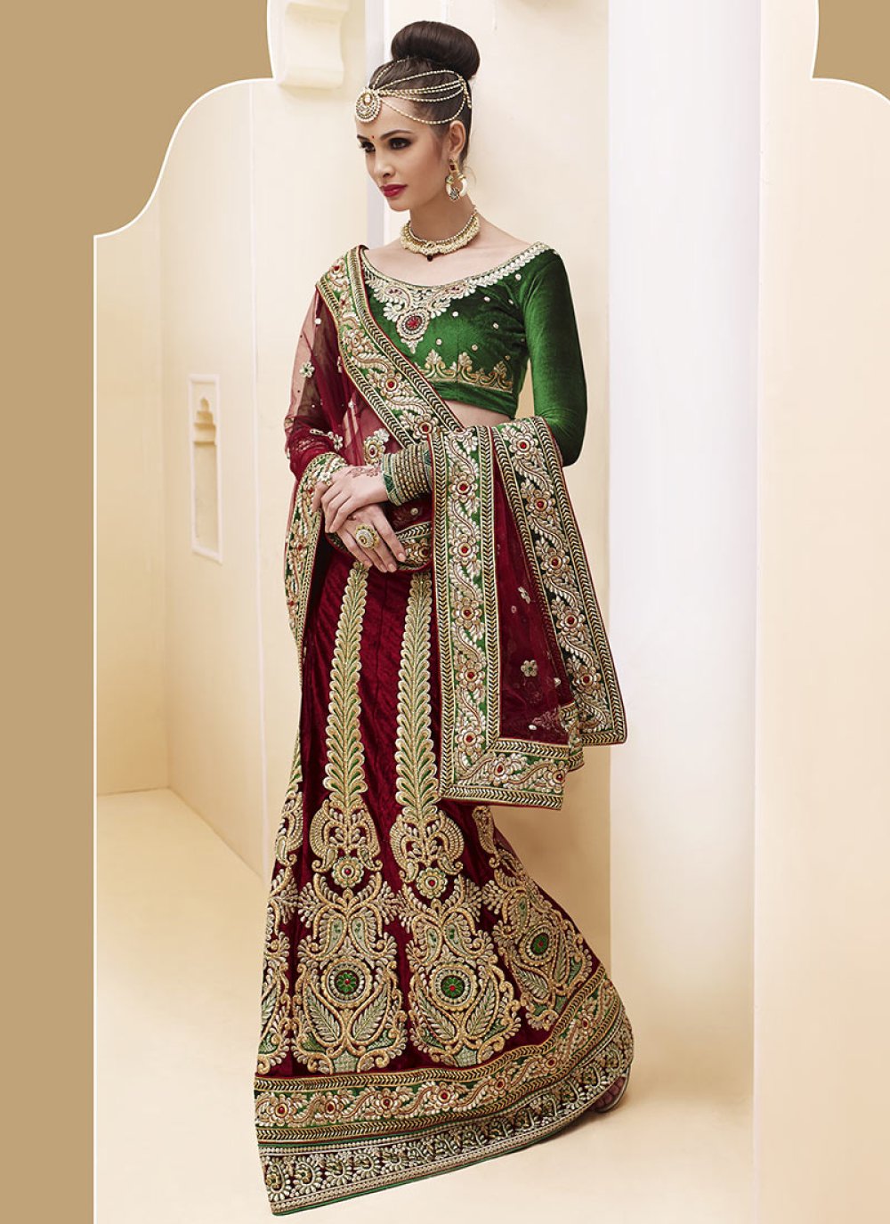 BOLLYWOOD STYLE LEHENGA CHOLI CUM SAREE WITH EXCLUSIVE DESIGNER WORK –  Womenyaa