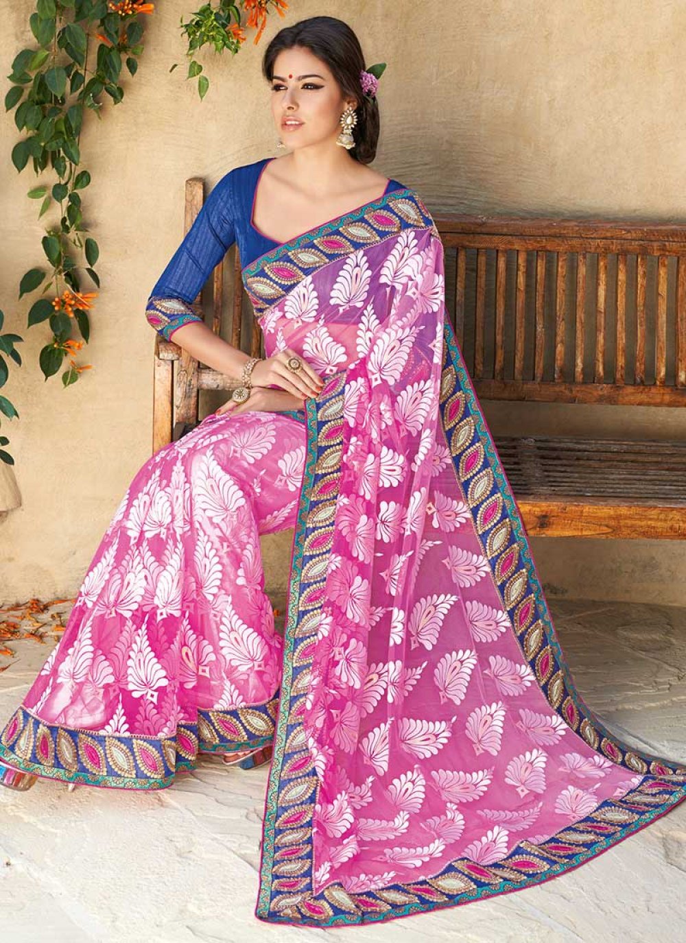 Peach Cream Color Tissue Brasso Party Wear Saree - Erum Collection Yf#16827  at Rs 3484.00 | Brasso Saree | ID: 2849025408788