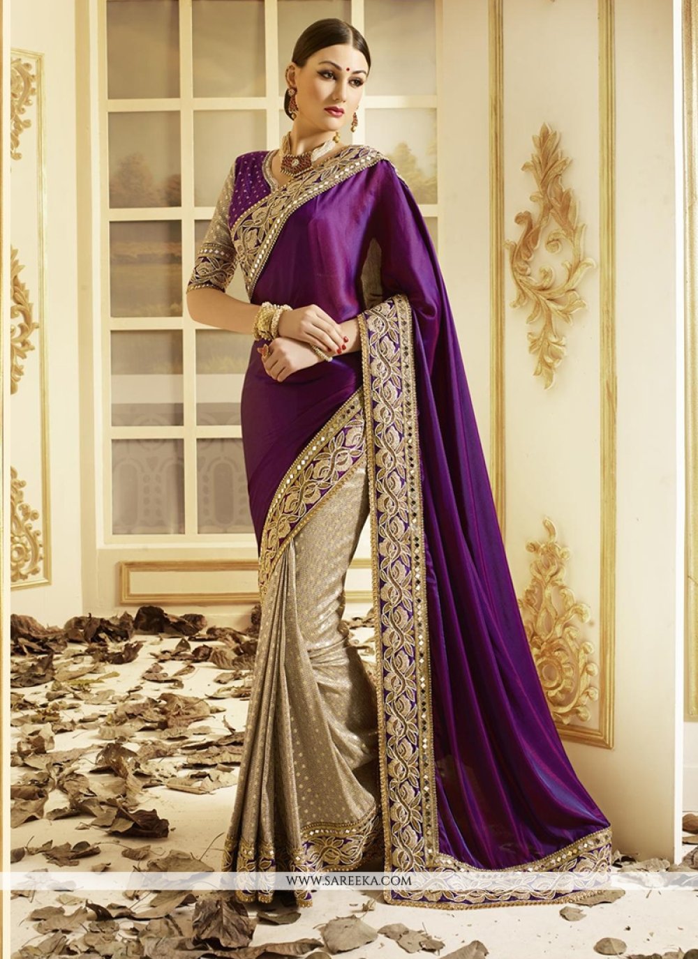 Purple Handwoven Banarasi Kadhua Silk Saree - Shivangi Kasliwal