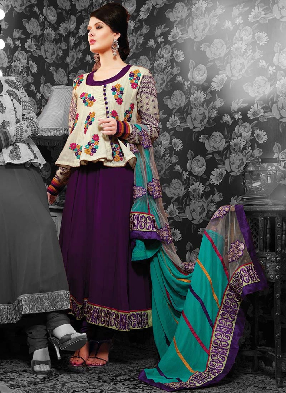 Purple Georgette Pakistani Suit