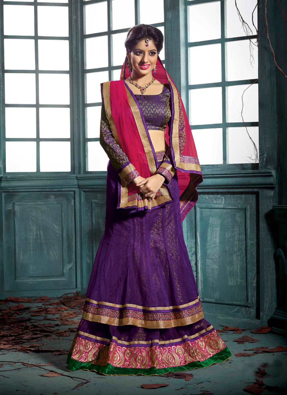 Deepika Singh Purple Pure Georgette Lehenga Choli