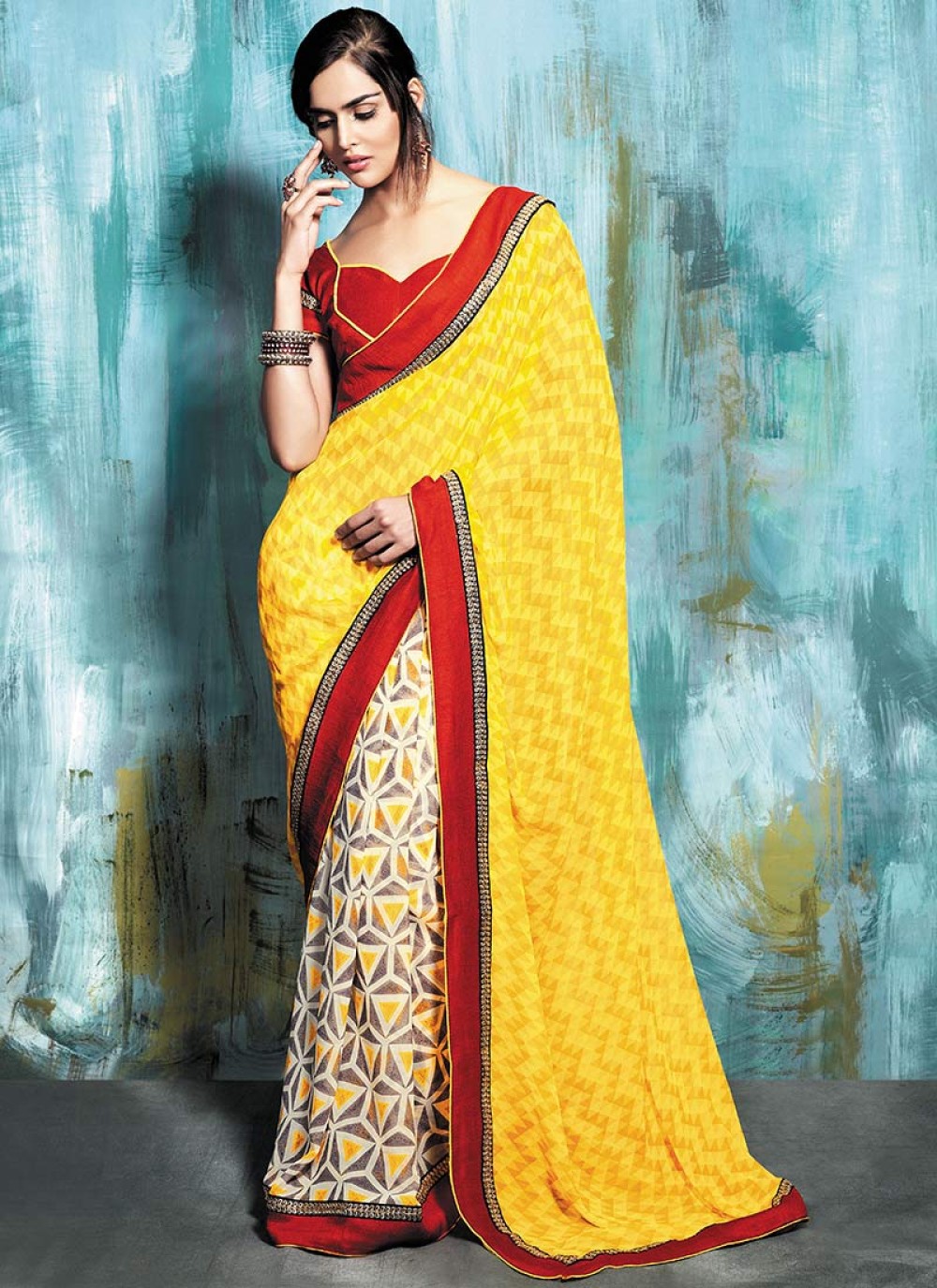 Fabulous Yellow & Red Soft Cotton Silk Patola Saree – Bahuji - Online  Fashion & Lifestyle Store