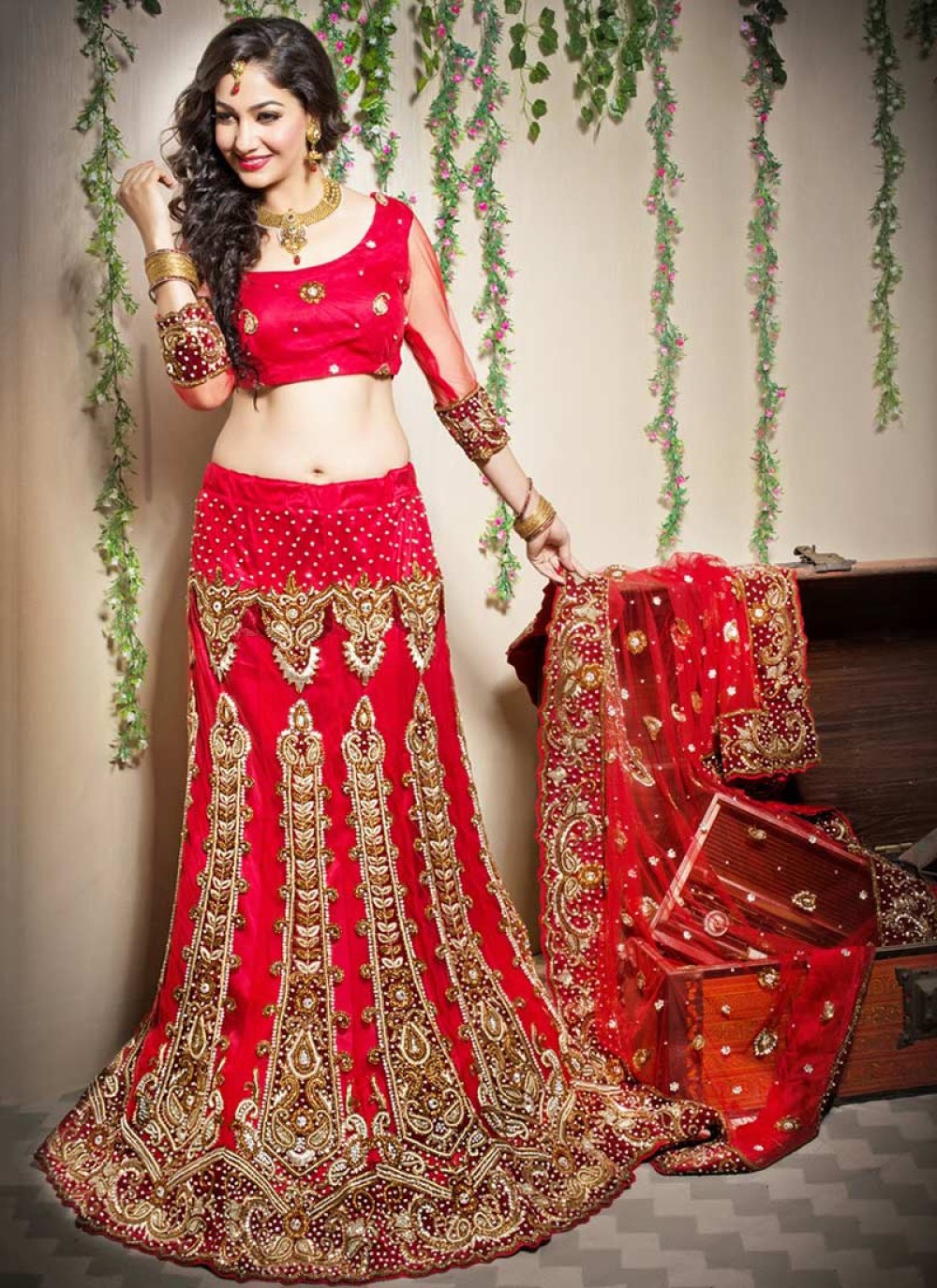 Full Sleeves Georgette Fish Cut Lehenga Choli, Feature : Comfortable,  Occasion : Party Wear at Best Price in Surat