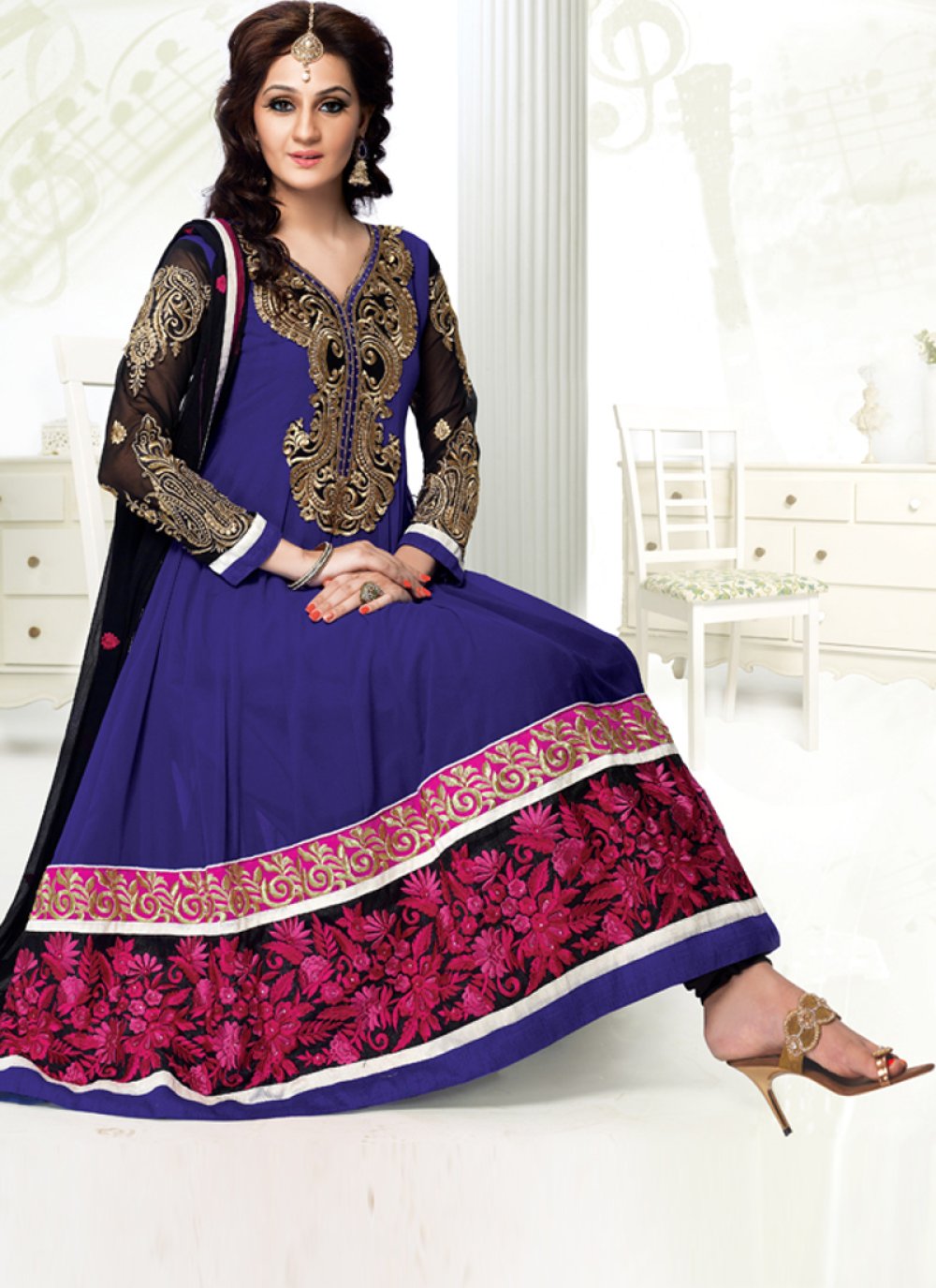 Half anarkali outlet suit