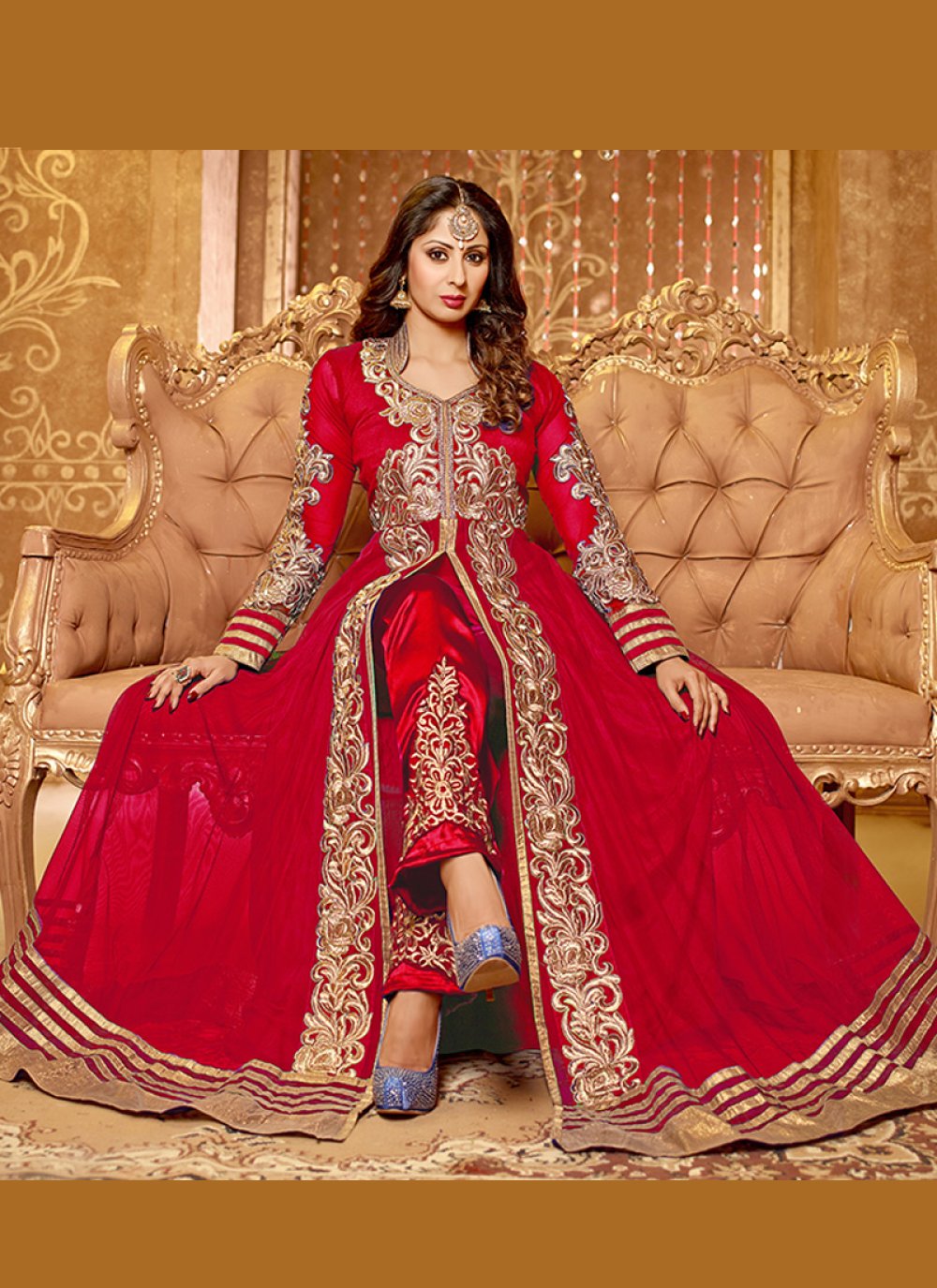 Buy Gopi Vaid Multi Color Khushi Anarkali And Dhoti Pant Set Online  Aza  Fashions
